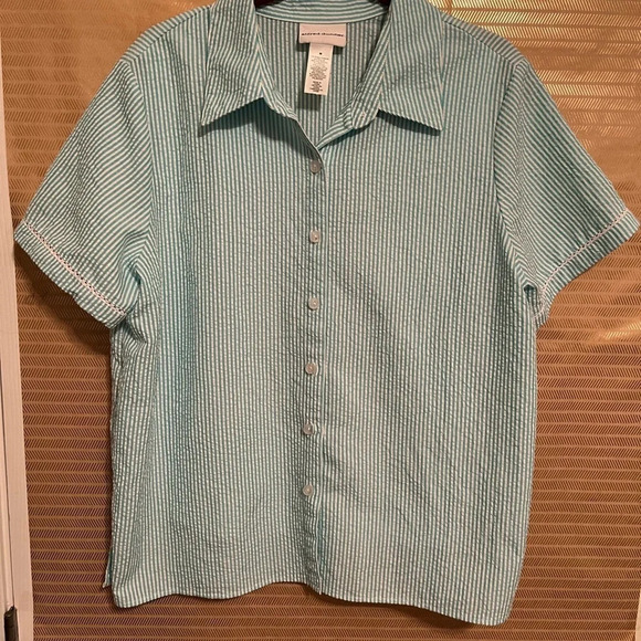 ALFRED DUNNER~FAUX TEAL TOPPER W TANK~M - Picture 2 of 6